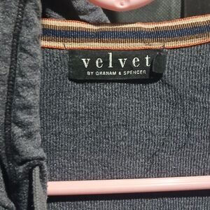 Velvet by Graham & Spencer Charcoal Zip-Up Sweater